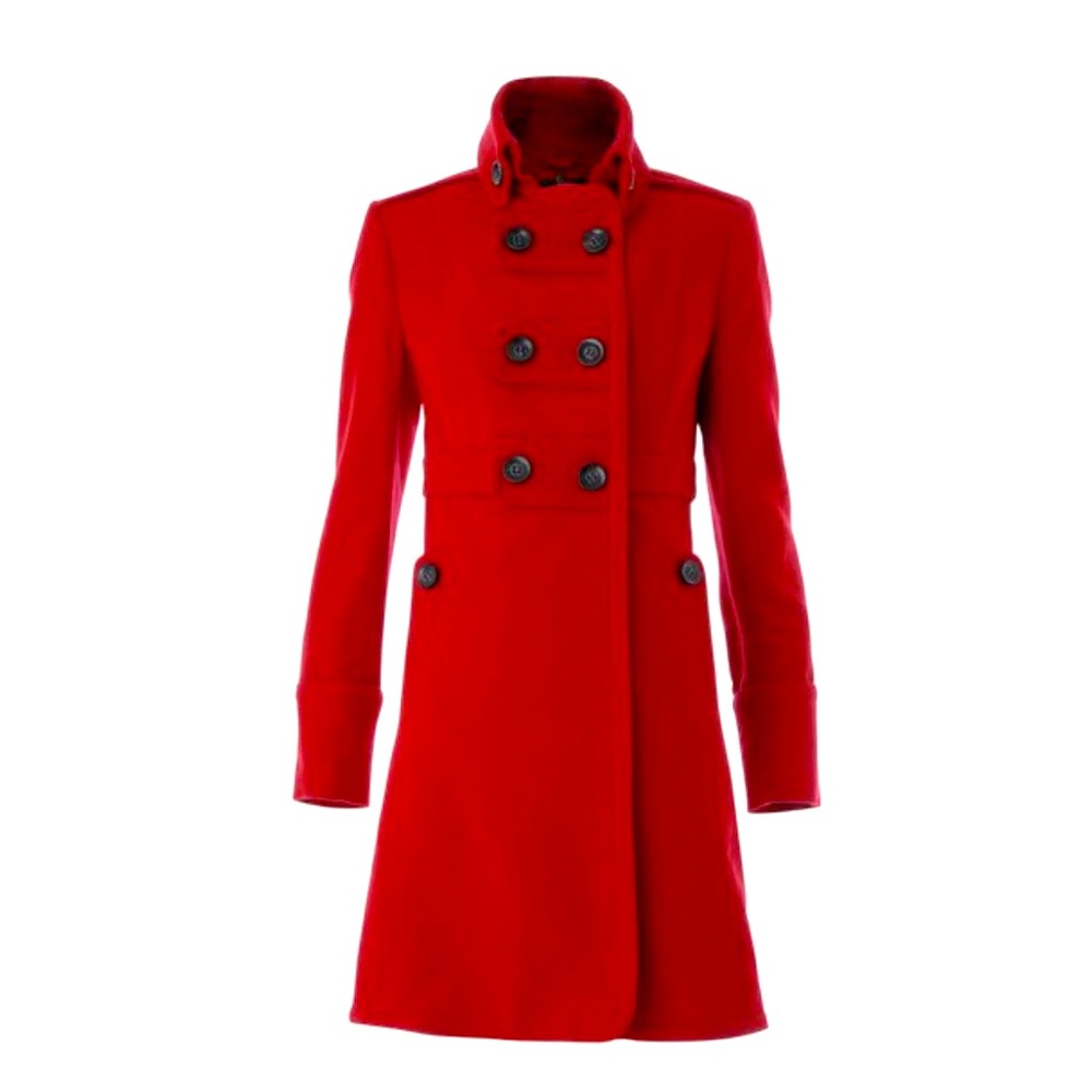 Mango Red Velvet Coat
